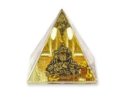 1200536 Pyramída Dve žaby Feng shui stojan na 2 perá