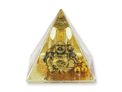 1200537 Pyramída Sediaci Budha Feng shui stojan na 2 perá