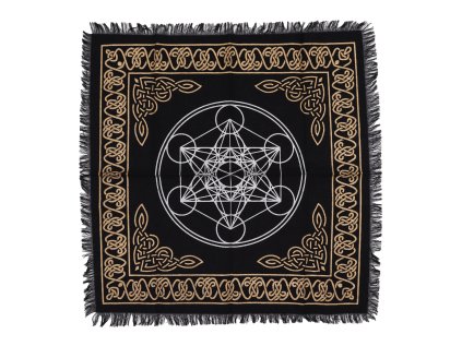Rituálne oltárne plátno strapcové  Posvätná geometria Kelt - 50 x 50 cm