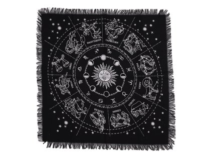 Rituálne oltárne plátno strapcové  Horoskop - 50 x 50 cm