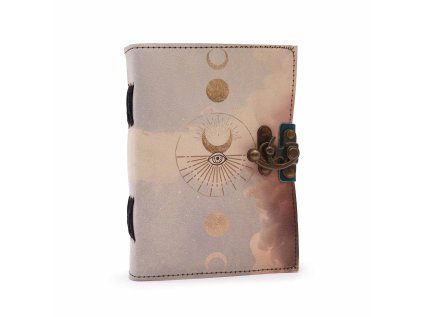 Zápisník kožený - "Fázy Mesiaca"  12,5 x 17,5cm