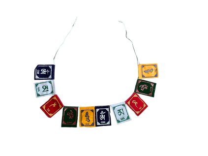 OM Tibetská Mantra Modlitebné Vlajky – 9cm (10 vlajok) 9 cm (10 vlajok)