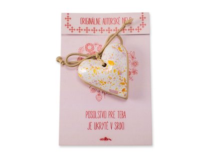 Srdce s posolstvom Farebné prskané  4,7 x 5cm