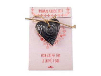 Srdce s posolstvom Platinový ornament  4,7 x 5cm