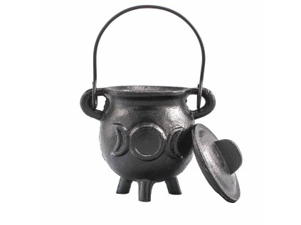 Rituálny kotlík liatinový - Trojitý mesiac  6,5 x 13 cm