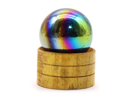 Guľa Ametystová Aura  40mm drevený stojan
