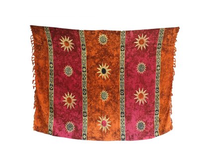 Bali sarong keltský Symboly slnka hnedo bordový