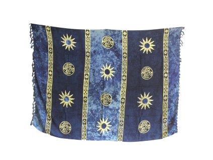 Bali sarong keltský Symboly slnka modrý
