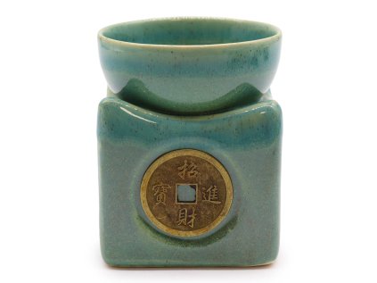 Aromalampa minca pre šťastie veľká - modrozelená  7 x 7 x 9 cm