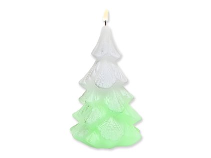 Sviečka "Christmas tree" s LED svetlom  280g biela patina