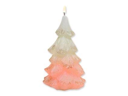 Sviečka "Christmas tree" s LED svetlom  280g zlatá patina
