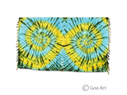 Sarong č.8 modro - žltá špirála