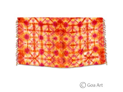 Sarong č.20 červeno - žlto - ružová vločka