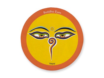 Buddha Eyes Samolepka Nepál Budhove oči - okrová