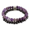603678 Ametyst & Hematit gulockovy dvojity naramok magneticky B