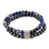 603684 Sodalit & Hematit gulockovy dvojity naramok magneticky A
