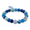 603902 Achát modrý farbený energetický náramok 18cm A