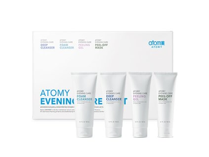 SADA NA ČIŠTĚNÍ PLETI ATOMY EVENING CARE - 4 KROKY PRO ČISTOU A ZÁŘIVOU PLEŤ