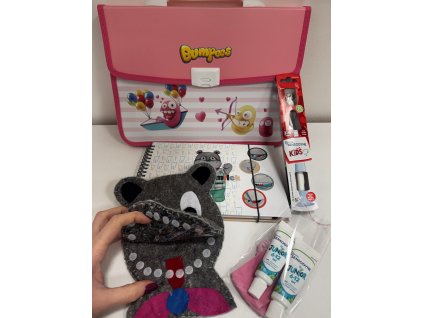 Hrošík Emílek a jeho zdravé zoubky v kufříku s maňáskem hrošíkem Emílkem