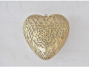 Dekorace srdce Ornament Gold L