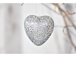 Dekorace srdce Ornament Silver M