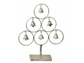 Kovový strom se zvonečky 42 cm, champagne