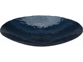 Skleněná miska modrá 6x30 cm