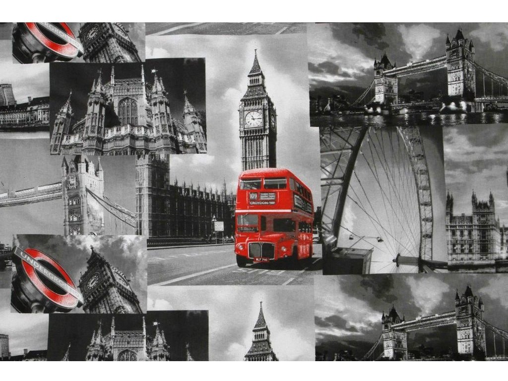 londyn london platno bavlna metraz 160cm