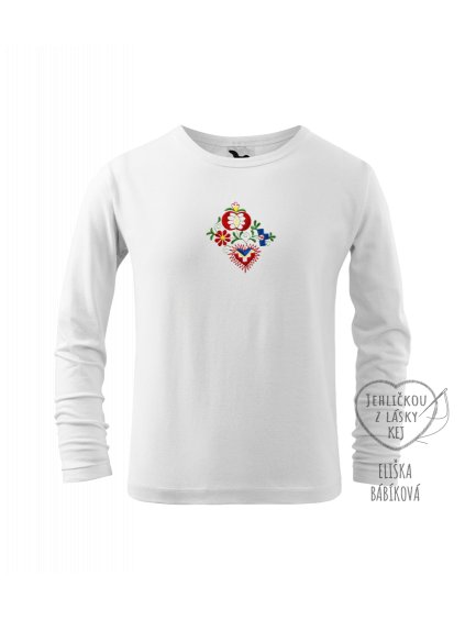 jablicko se srdeckem detske triko bile dlouhy rukav