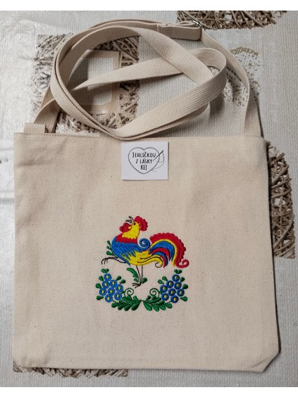 Folklórní kabelka režná - KOHÚTEK BAREVNÝ