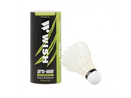 Badmintonové míčky z peří WISH PRO-808, 3 kusy