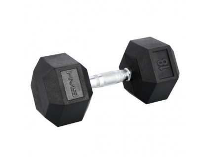 Černá hexagonální jednoručka HMS 18 kg