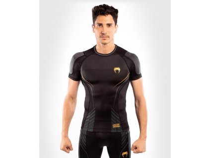 Rashguard Venum Athletics krátký rukáv černo-zlatá