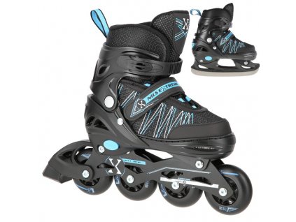 Kolečkové brusle NILS Extreme NH11912 A 2v1, modré (Velikost S(31-34))