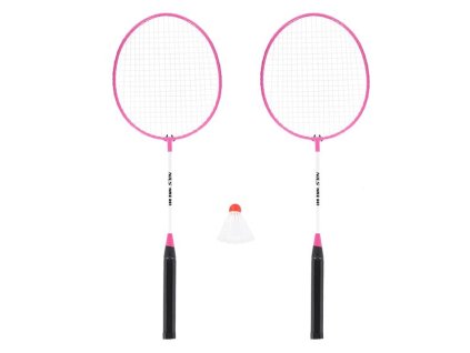 Sada 2 badmintonových raket a nylonové letky NILS NRZ001 růžová