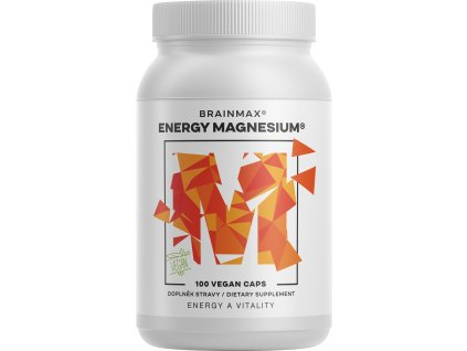 BrainMax Energy Magnesium®, 1000 mg, Hořčík Malát 200 mg, 100 kapslí