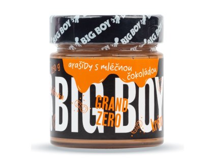 BIG BOY® Grand Zero mléčné - Arašídový krém s mléčnou čokoládou bez cukru 250g (Velikost 250g, Příchuť mléčná čokoláda)