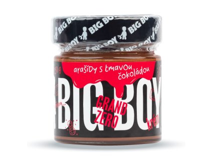 BIG BOY® Grand Zero tmavé - Arašídový krém s tmavou čokoládou bez cukru 250g (Velikost 250g, Příchuť hořká čokoláda)