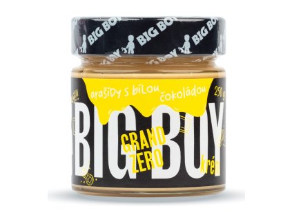 BIG BOY® Grand Zero bílé - Arašídový krém s bílou čokoládou bez cukru 250g (Velikost 250g, Příchuť bílá čokoláda)