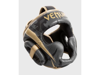 Chránič hlavy Venum Elite tmavý maskáč / zlatá (Velikost UNI)