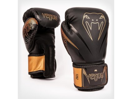 Boxerské rukavice Venum Impact černo-bronze (Velikost 10oz)