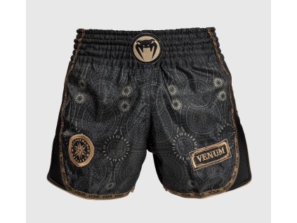 Thajské šortky Venum Santa Muerte Dark Side černo-hnědá (Barva černo-hnědá, Velikost L)