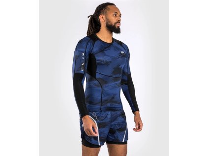 Rashguard Venum Electron 3.0 dlouhý rukáv modrá (Barva mineral green, Velikost L)