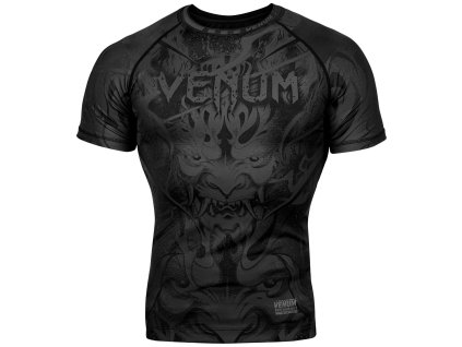Rashguard Venum Devil krátký rukáv matná černá (Velikost L)