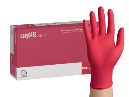 Nitrilové rukavice easyCARE Zarys malinové 100 ks (Velikost L)