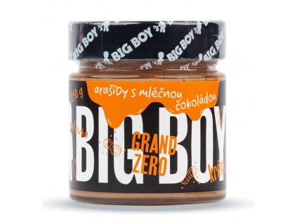 BIG BOY® Grand Zero mléčné - Arašídový krém s mléčnou čokoládou bez cukru 250g