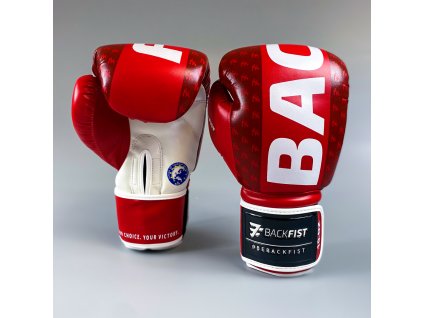 Boxerské rukavice BackFist Gemini Taekwon-do ITF červená (nový design) 10oz