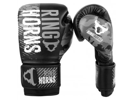 Boxerské rukavice RingHorns Charger Camo černo-šedá (Velikost 10oz)