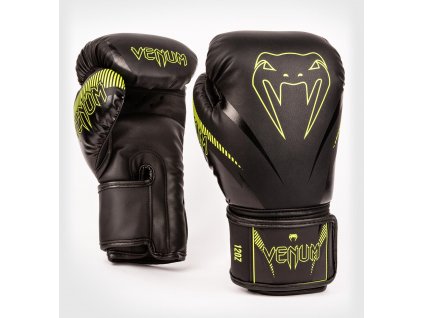 Boxerské rukavice Venum Impact černá/neo žlutá (Barva černá/neo žlutá, Velikost 16oz)
