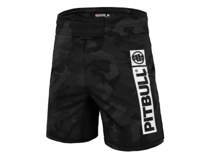 MMA šortky Pitbull West Coast NET CAMO HILLTOP 2 černá (Velikost XL)